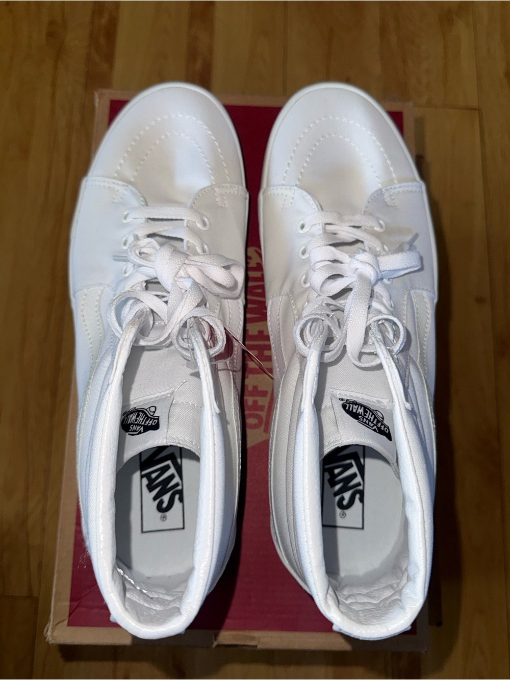Vans Men’s White High-Top Canvas Sneakers - Picture 6 of 13